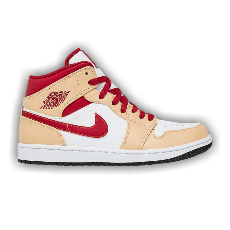 Air Jordan 1 Mid 'Light Curry Cardinal Red'