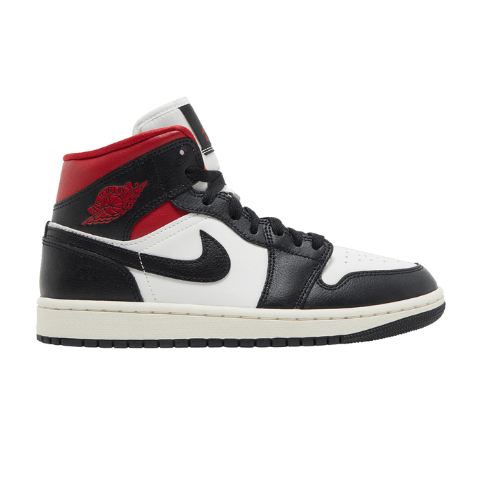 Wmns Air Jordan 1 Mid 'Black Sail Gym Red'