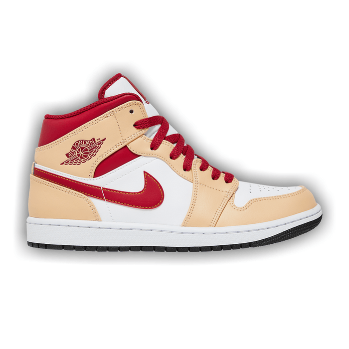 Air Jordan 1 Mid 'Light Curry Cardinal Red'
